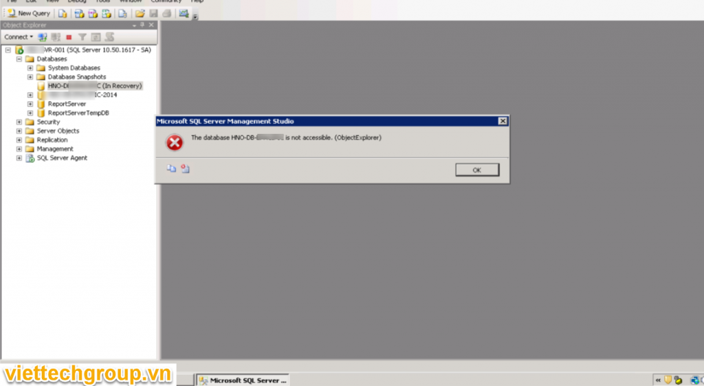 CÁCH FIX LỖI SQL SERVER DATABASE IN RECOVERY MODE - IT Share NVP ...